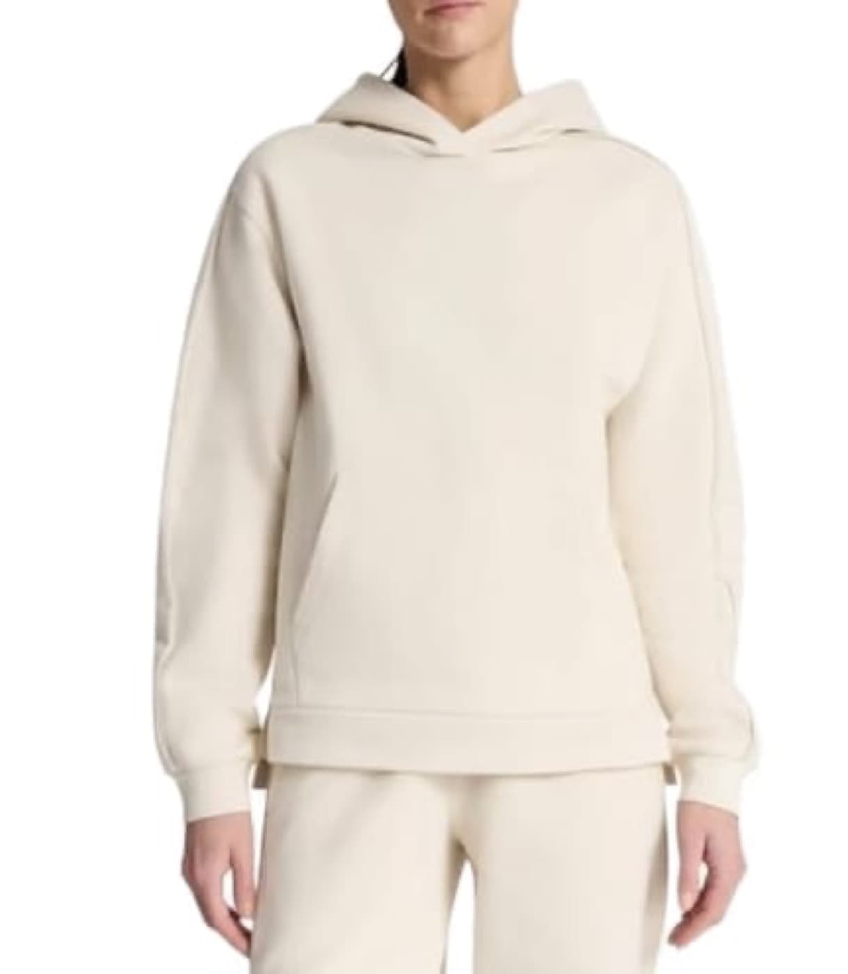 Cream custom pullover hoodie sample
